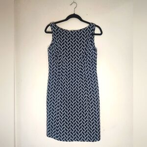 Jones New York Signature Navy and White Eyelet Dress Size 4